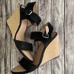 Charles David Suede Espadrille Sandal Wedge Size 9